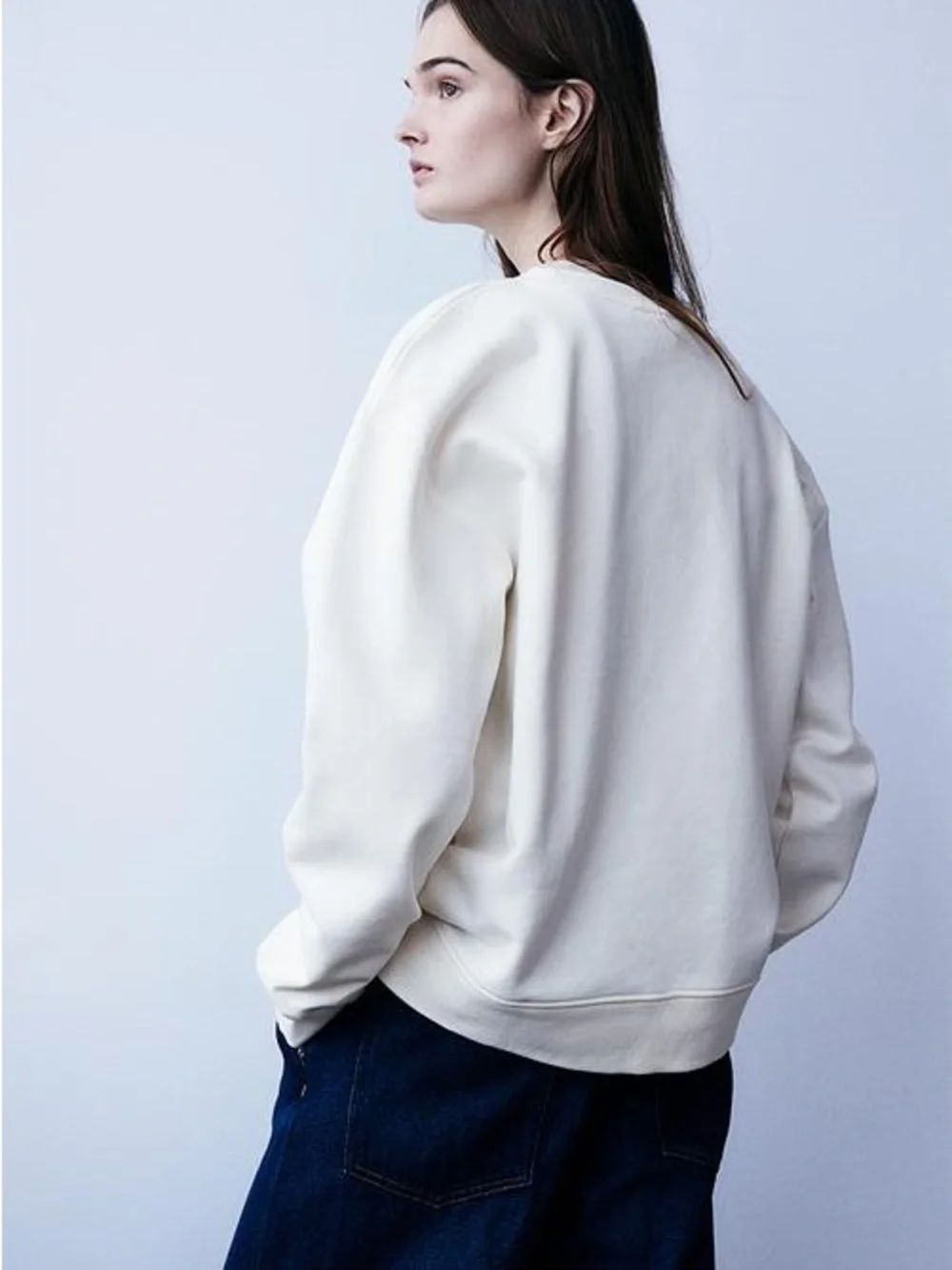 H&M Le Marais Paris Embroidered Oversized Crewneck Sweatshirt in Cream - Picture 4 of 10